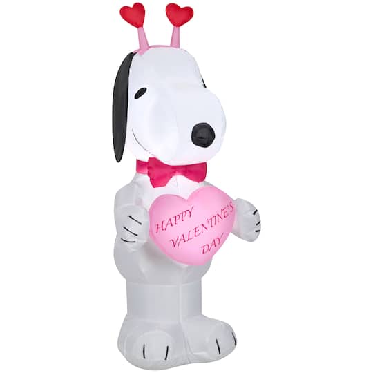 3.5ft. Airblown&#xAE; Inflatable Valentine&#x27;s Day Snoopy with Heart Headband